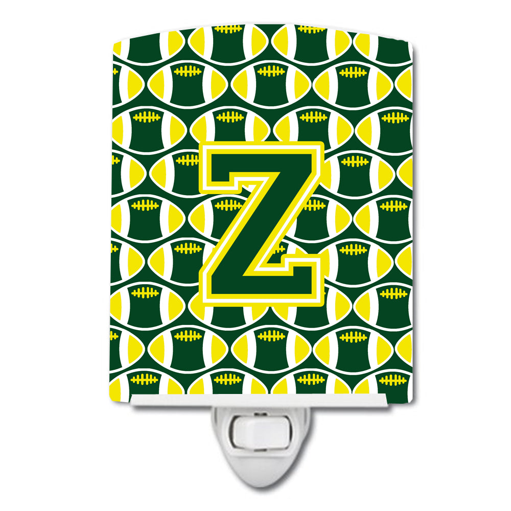 Letter Z Football Green and Yellow Ceramic Night Light CJ1075-ZCNL - the-store.com