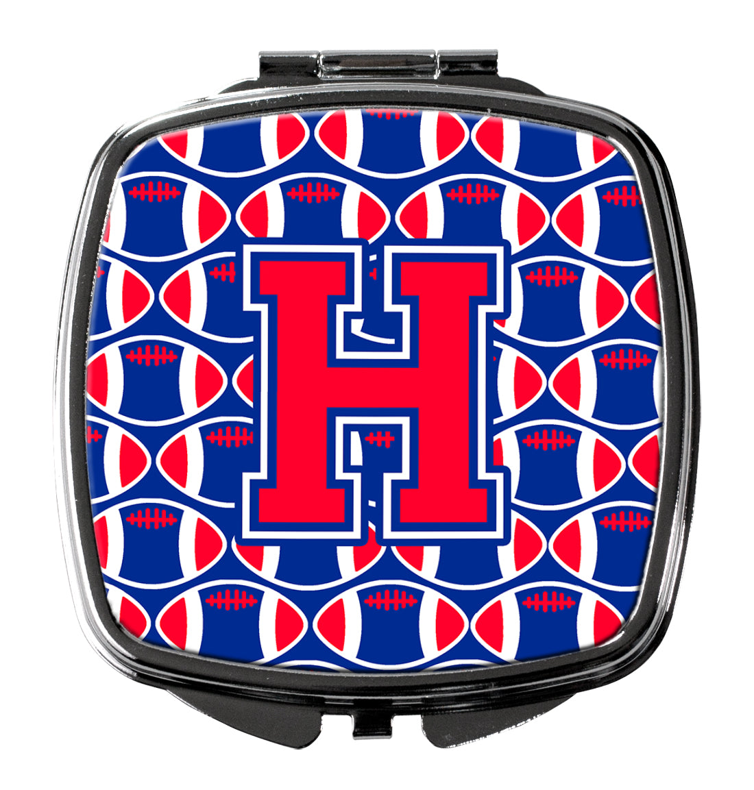 Letter H Football Harvard Crimson and Yale Blue Compact Mirror CJ1076-HSCM  the-store.com.