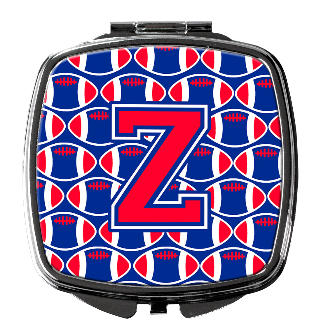 Letter Z Football Harvard Crimson and Yale Blue Compact Mirror CJ1076-ZSCM