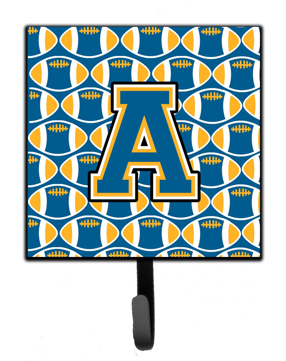 Letter A Football Blue and Gold Leash or Key Holder CJ1077-ASH4 by Caroline&#39;s Treasures