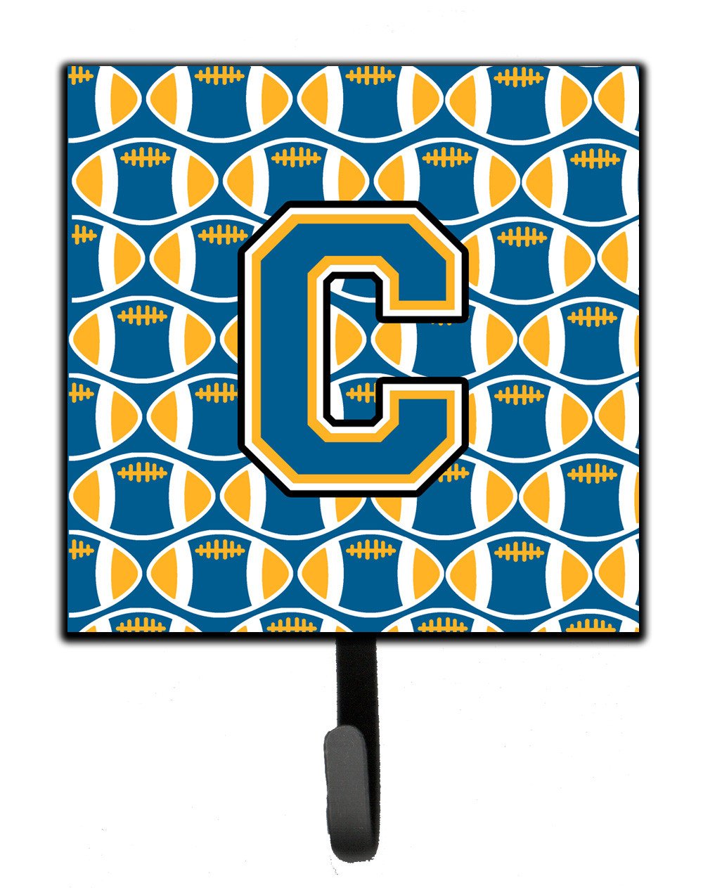 Letter C Football Blue and Gold Leash or Key Holder CJ1077-CSH4 by Caroline&#39;s Treasures