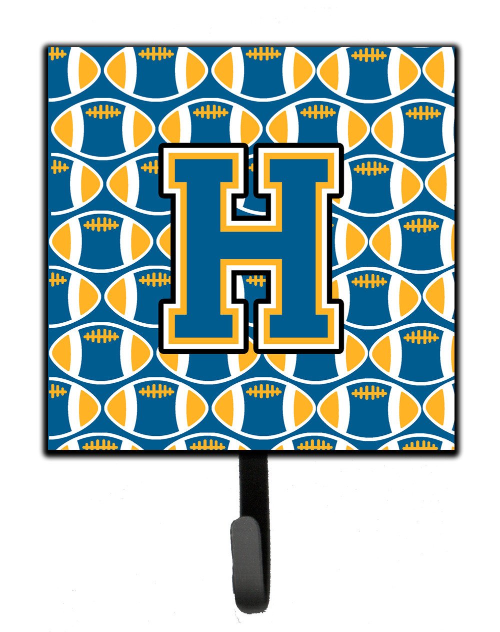 Letter H Football Blue and Gold Leash or Key Holder CJ1077-HSH4 by Caroline&#39;s Treasures
