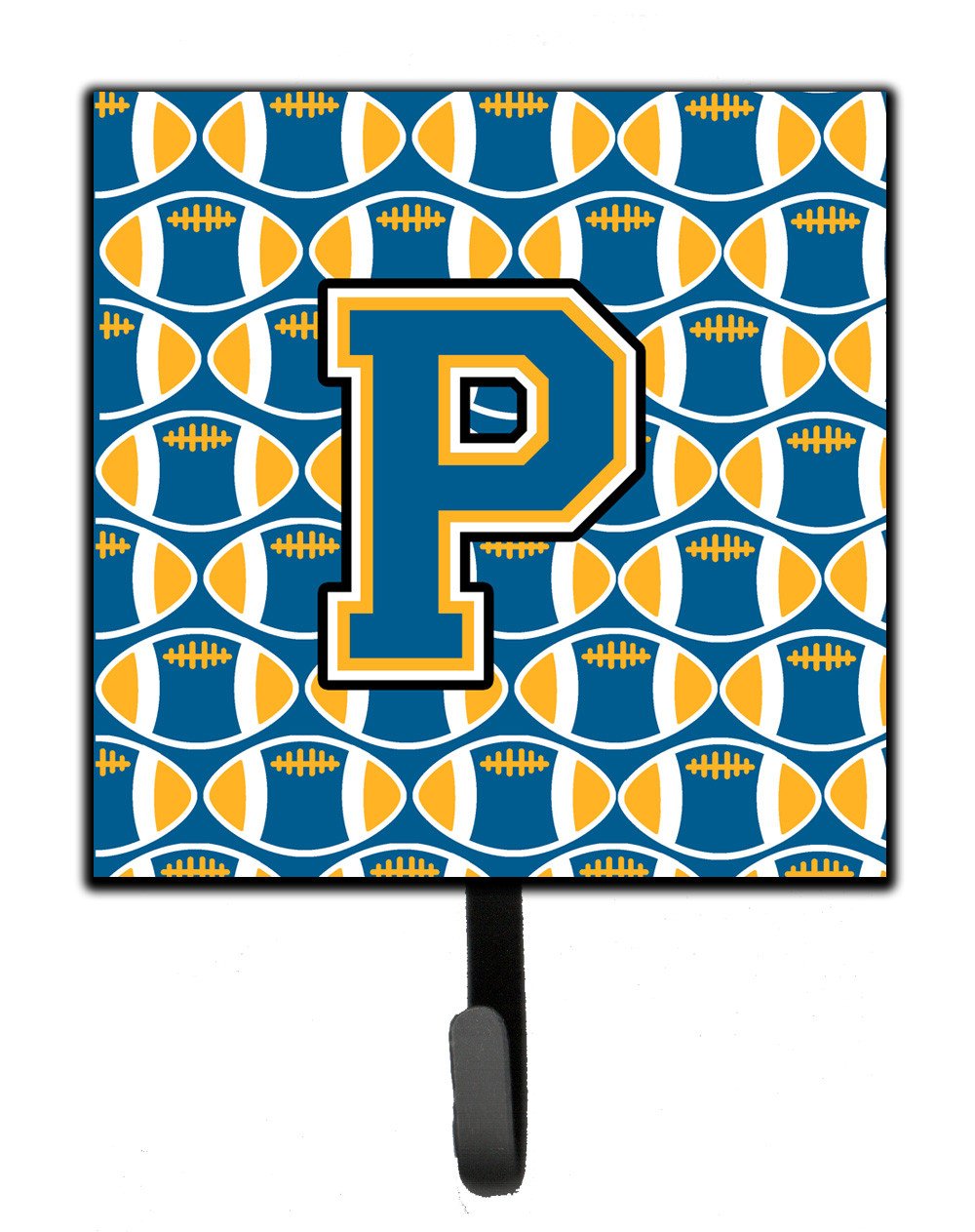 Letter P Football Blue and Gold Leash or Key Holder CJ1077-PSH4 by Caroline&#39;s Treasures