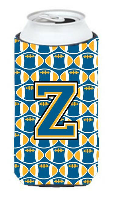 Letter Z Football Blue and Gold Tall Boy Beverage Insulator Hugger CJ1077-ZTBC by Caroline&#39;s Treasures