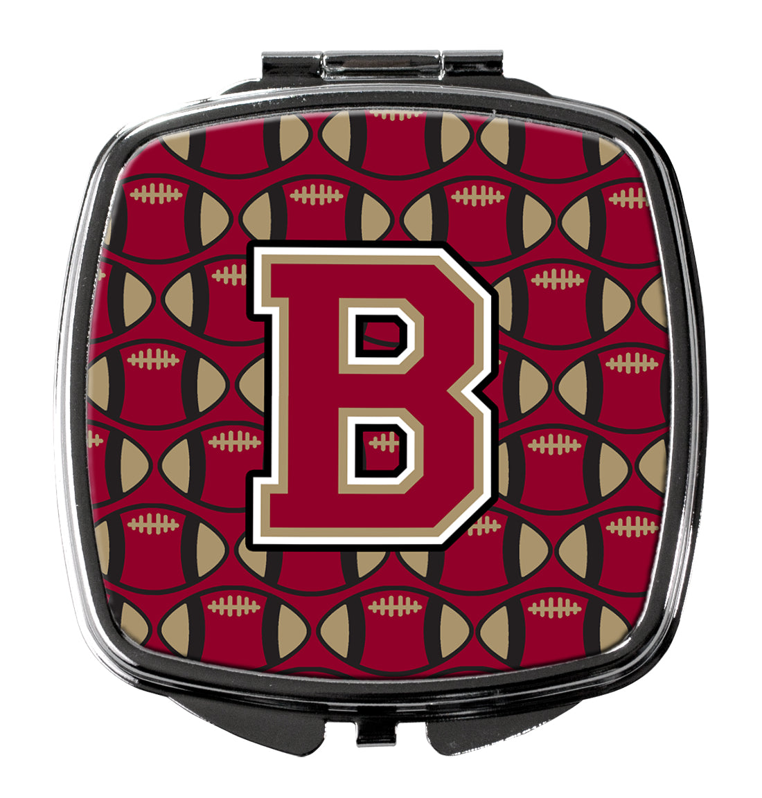 Letter B Football Garnet and Gold Compact Mirror CJ1078-BSCM  the-store.com.