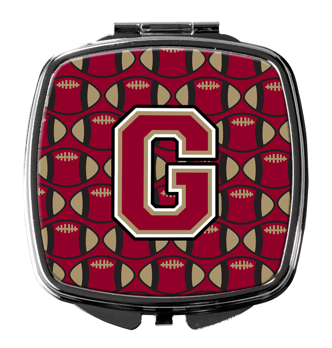 Letter G Football Garnet and Gold Compact Mirror CJ1078-GSCM  the-store.com.