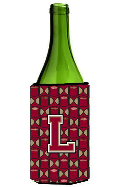Letter L Football Garnet and Gold Wine Bottle Beverage Insulator Hugger CJ1078-LLITERK by Caroline&#39;s Treasures