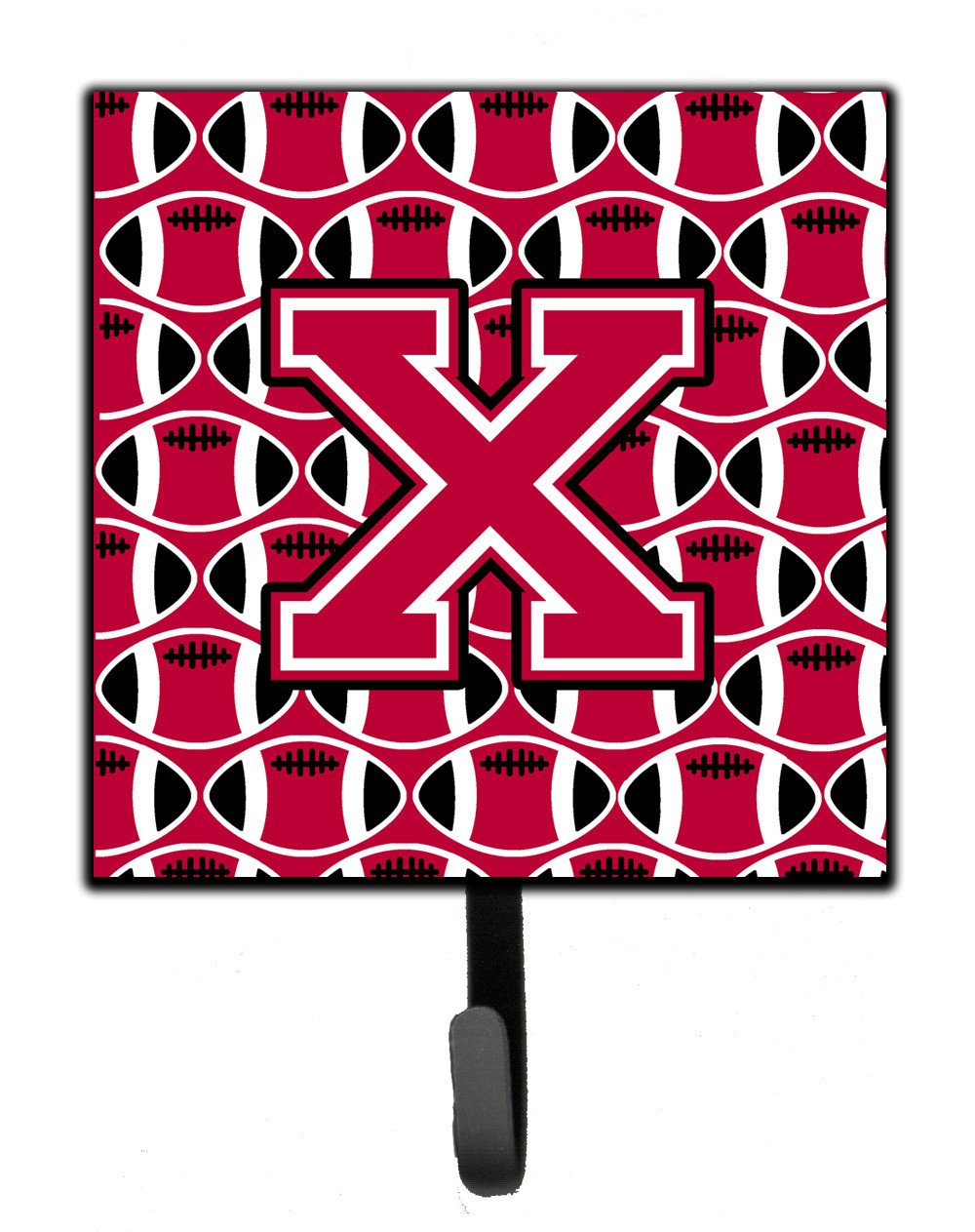Letter X Football Crimson and White Leash or Key Holder CJ1079-XSH4 by Caroline&#39;s Treasures