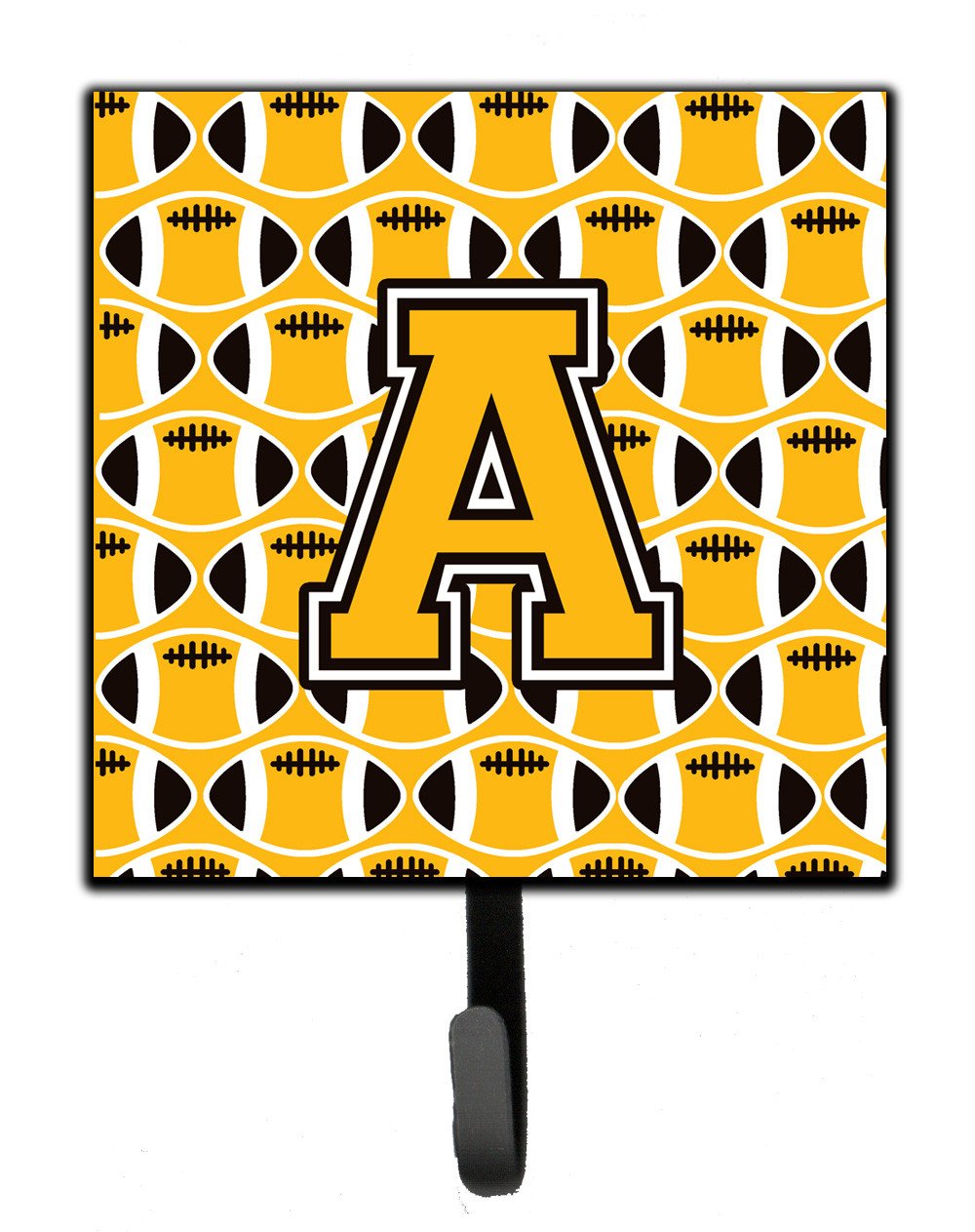 Letter A Football Black, Old Gold and White Leash or Key Holder CJ1080-ASH4 by Caroline&#39;s Treasures