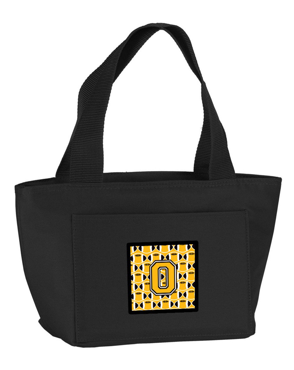 Letter O Football Black, Old Gold and White Lunch Bag CJ1080-OBK-8808 by Caroline&#39;s Treasures