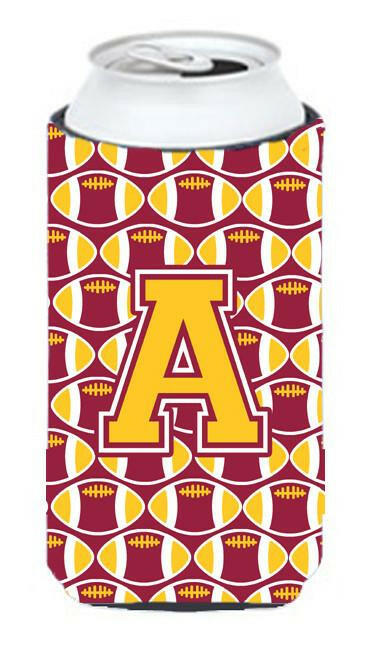 Letter A Football Maroon and Gold Tall Boy Beverage Insulator Hugger CJ1081-ATBC by Caroline's Treasures