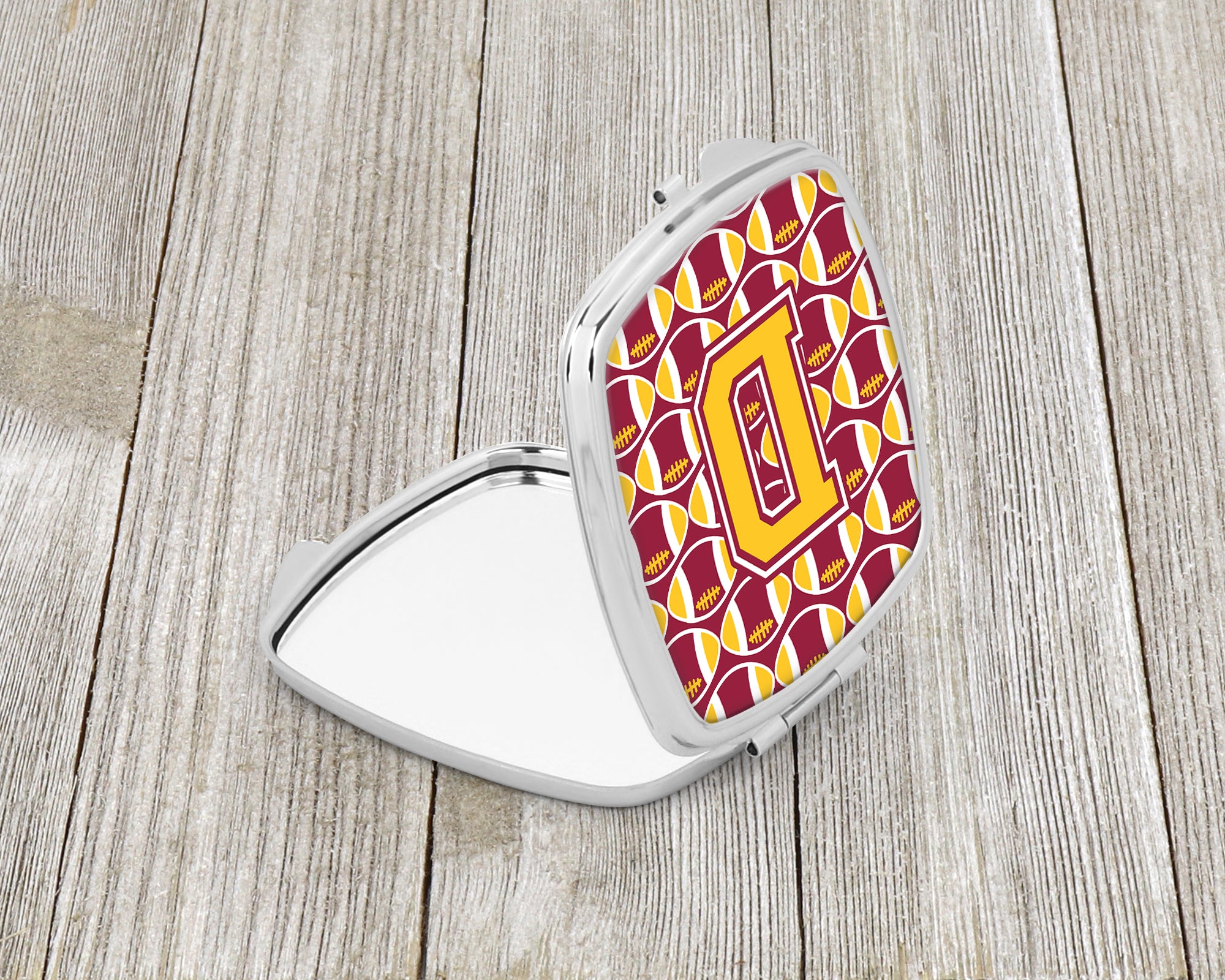 Letter D Football Maroon and Gold Compact Mirror CJ1081-DSCM  the-store.com.