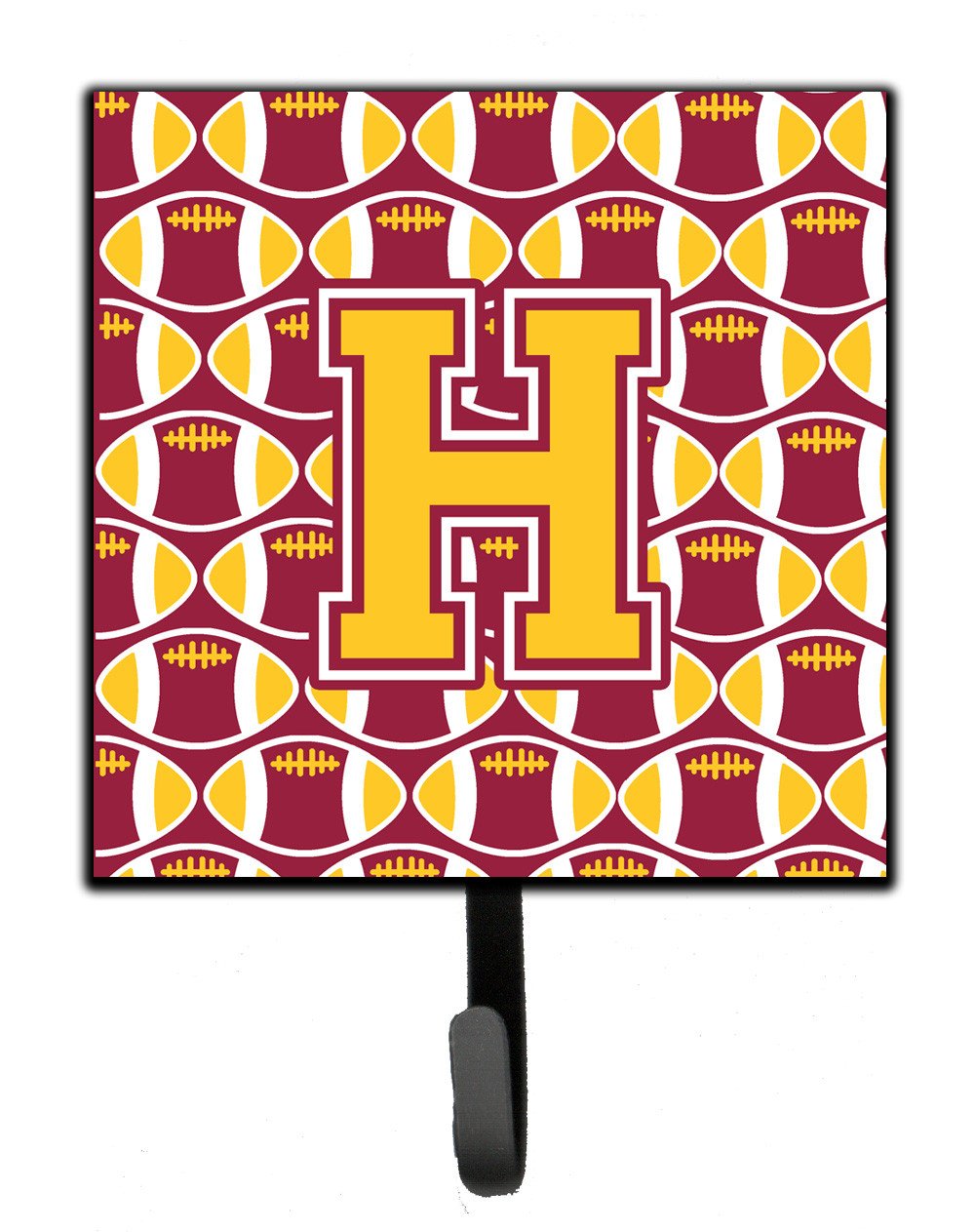 Letter H Football Maroon and Gold Leash or Key Holder CJ1081-HSH4 by Caroline&#39;s Treasures