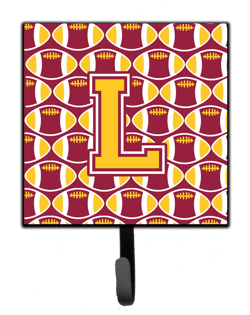 Letter L Football Maroon and Gold Leash or Key Holder CJ1081-LSH4 by Caroline&#39;s Treasures