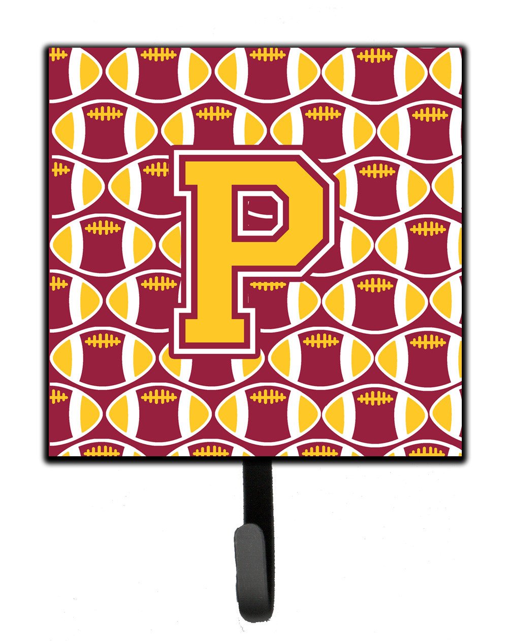 Letter P Football Maroon and Gold Leash or Key Holder CJ1081-PSH4 by Caroline&#39;s Treasures