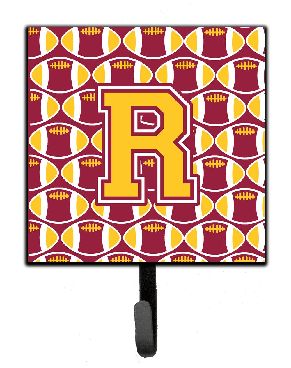 Letter R Football Maroon and Gold Leash or Key Holder CJ1081-RSH4 by Caroline&#39;s Treasures