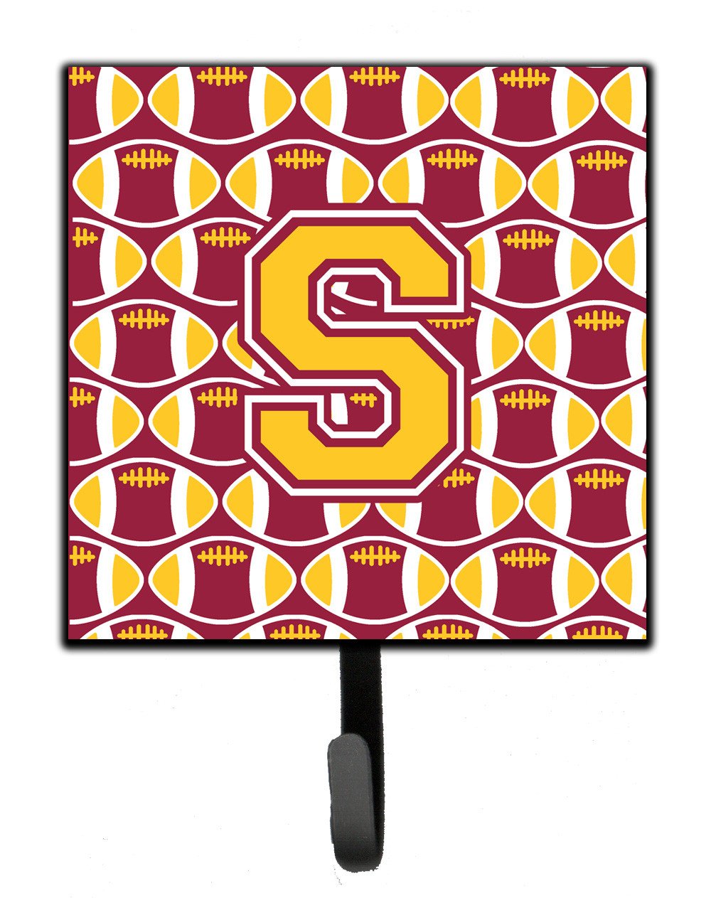 Letter S Football Maroon and Gold Leash or Key Holder CJ1081-SSH4 by Caroline&#39;s Treasures