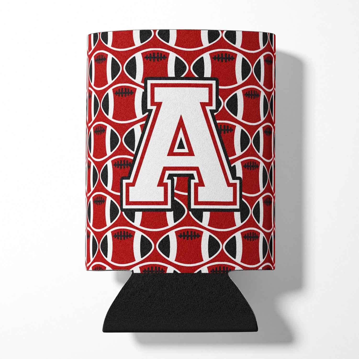 Letter A Football Cardinal and White Can or Bottle Hugger CJ1082-ACC