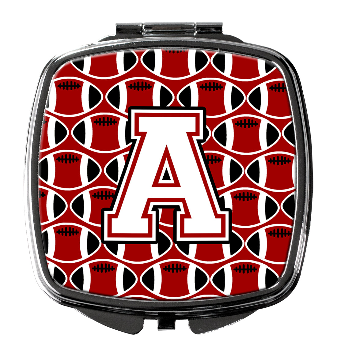 Letter A Football Cardinal and White Compact Mirror CJ1082-ASCM  the-store.com.