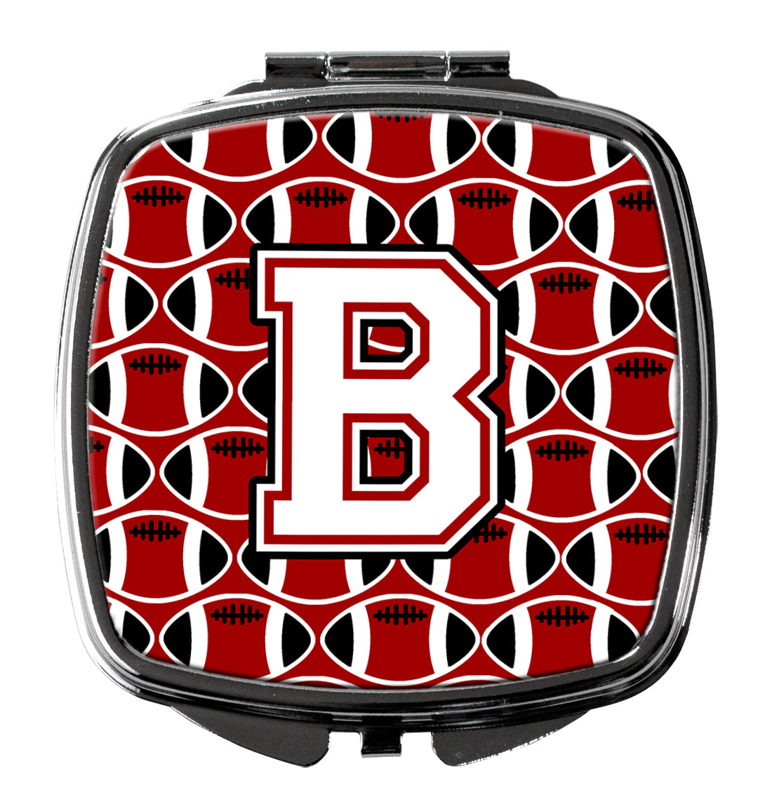 Letter B Football Cardinal and White Compact Mirror CJ1082-BSCM