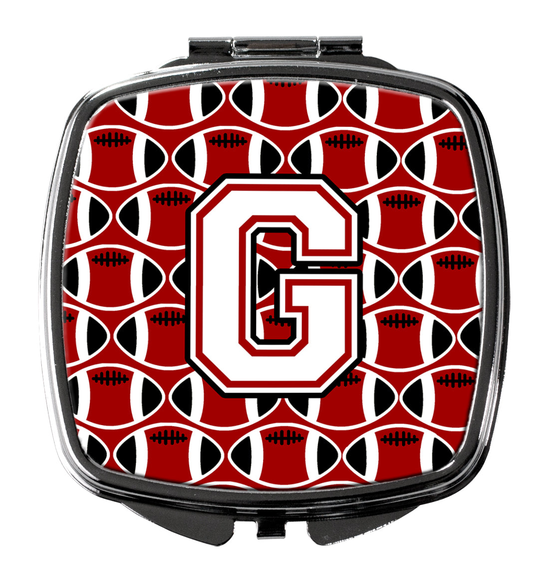Letter G Football Cardinal and White Compact Mirror CJ1082-GSCM  the-store.com.