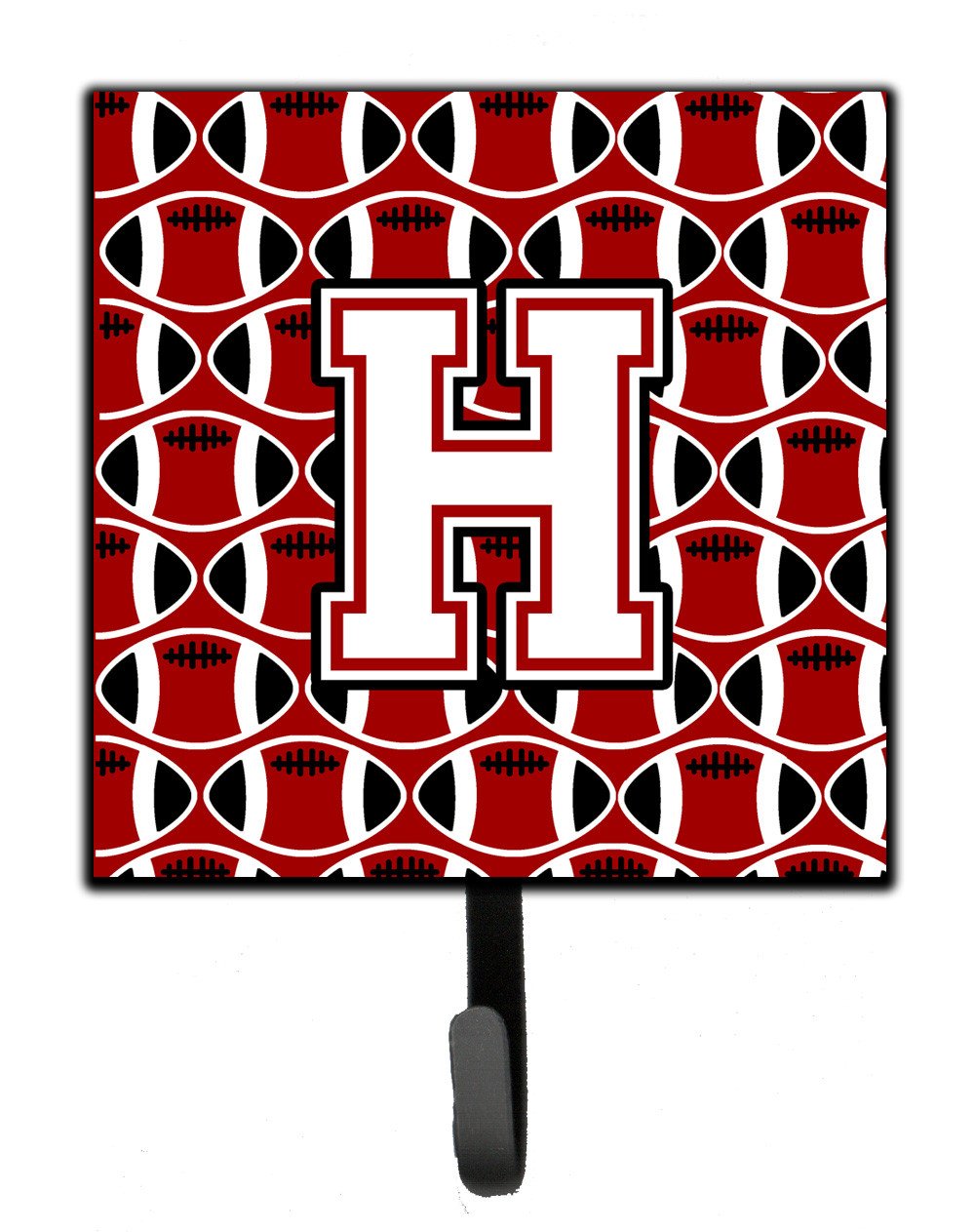 Letter H Football Cardinal and White Leash or Key Holder CJ1082-HSH4 by Caroline&#39;s Treasures
