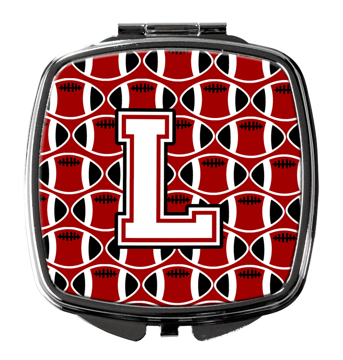 Letter L Football Cardinal and White Compact Mirror CJ1082-LSCM