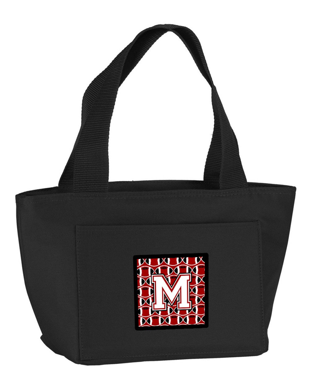 Letter M Football Cardinal and White Lunch Bag CJ1082-MBK-8808 by Caroline&#39;s Treasures