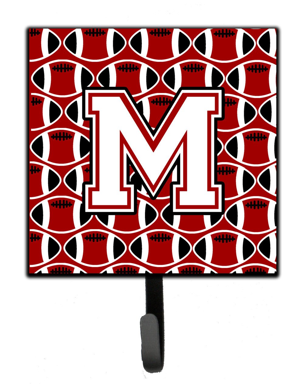 Letter M Football Cardinal and White Leash or Key Holder CJ1082-MSH4 by Caroline&#39;s Treasures