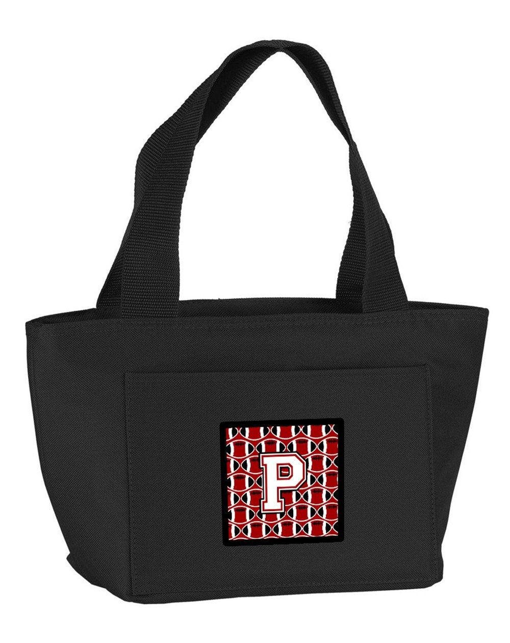 Letter P Football Cardinal and White Lunch Bag CJ1082-PBK-8808 by Caroline&#39;s Treasures