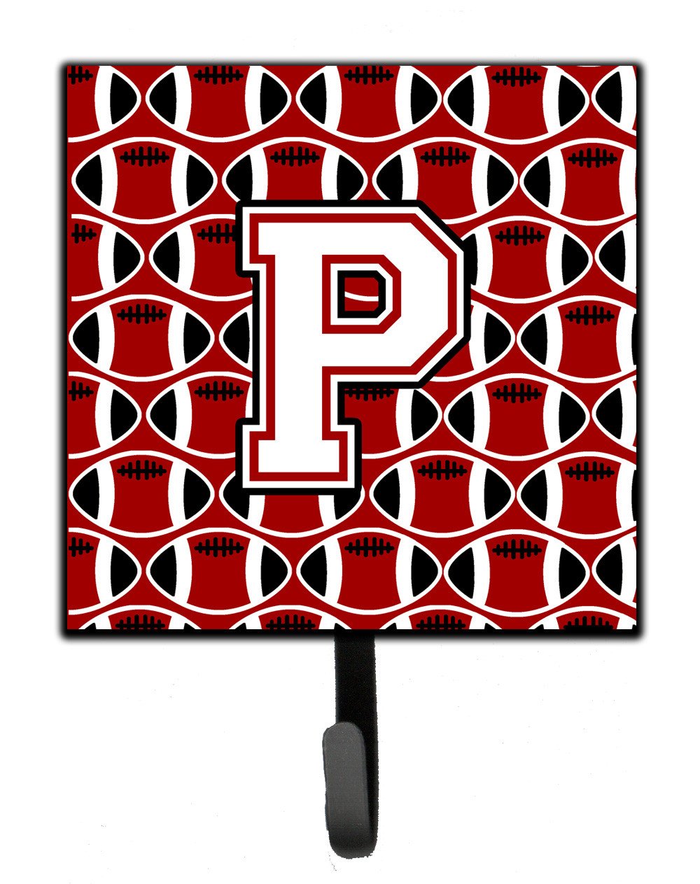 Letter P Football Cardinal and White Leash or Key Holder CJ1082-PSH4 by Caroline&#39;s Treasures