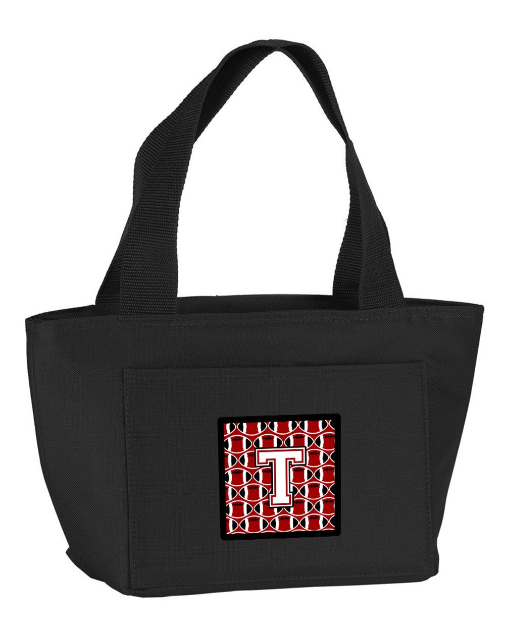 Letter T Football Cardinal and White Lunch Bag CJ1082-TBK-8808 by Caroline&#39;s Treasures