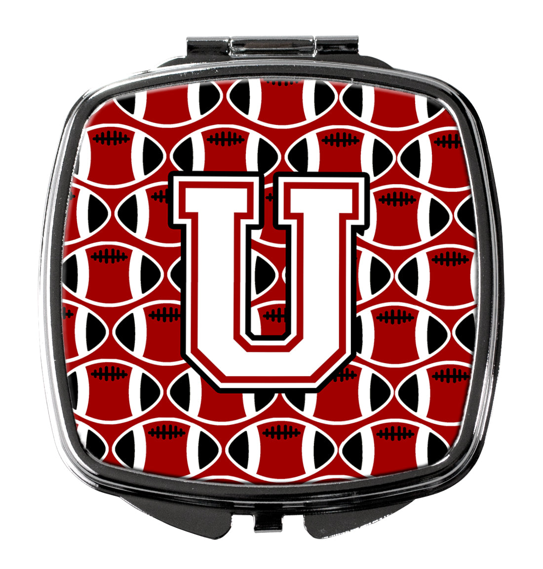 Letter U Football Cardinal and White Compact Mirror CJ1082-USCM  the-store.com.