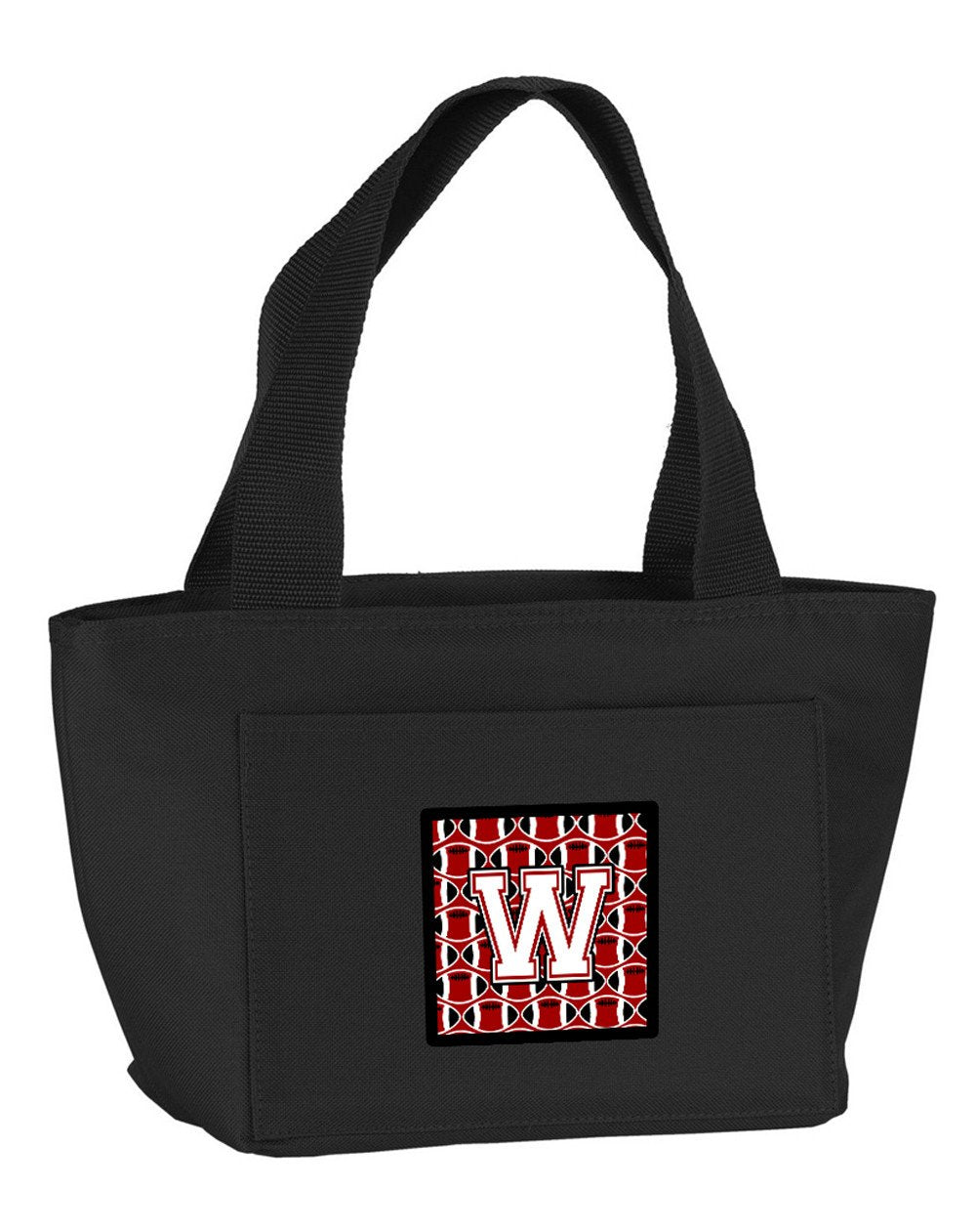 Letter W Football Cardinal and White Lunch Bag CJ1082-WBK-8808 by Caroline&#39;s Treasures