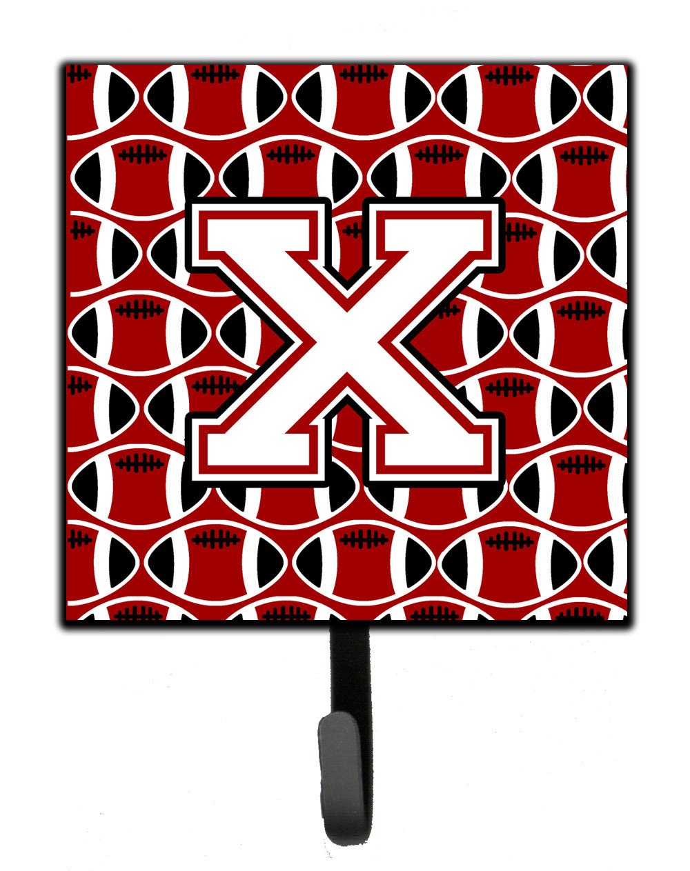 Letter X Football Cardinal and White Leash or Key Holder CJ1082-XSH4 by Caroline&#39;s Treasures
