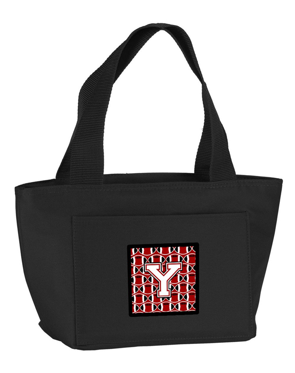 Letter Y Football Cardinal and White Lunch Bag CJ1082-YBK-8808 by Caroline&#39;s Treasures
