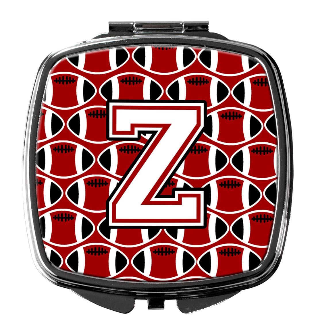 Letter Z Football Cardinal and White Compact Mirror CJ1082-ZSCM  the-store.com.