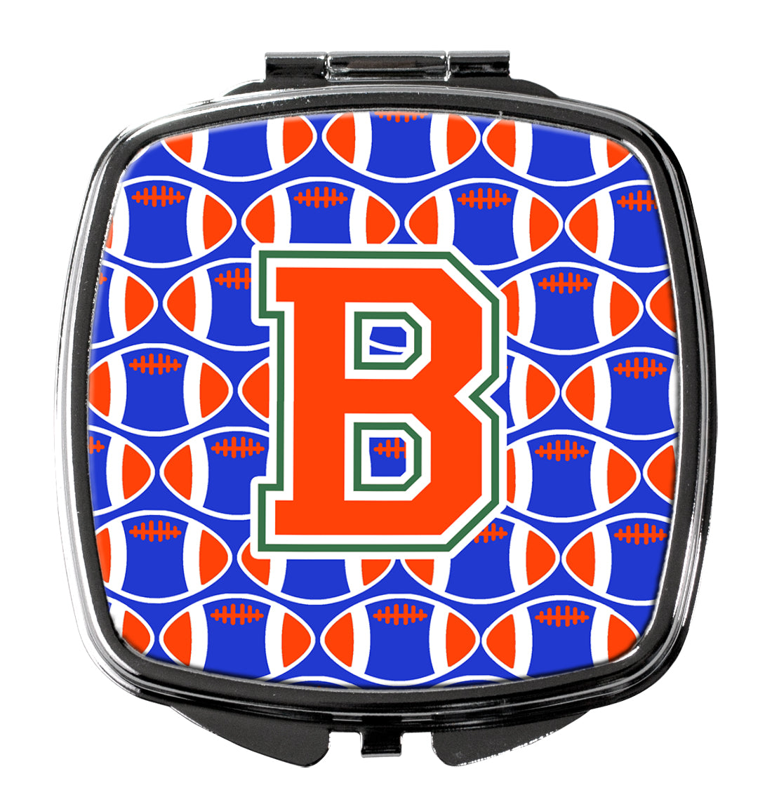 Letter B Football Green, Blue and Orange Compact Mirror CJ1083-BSCM