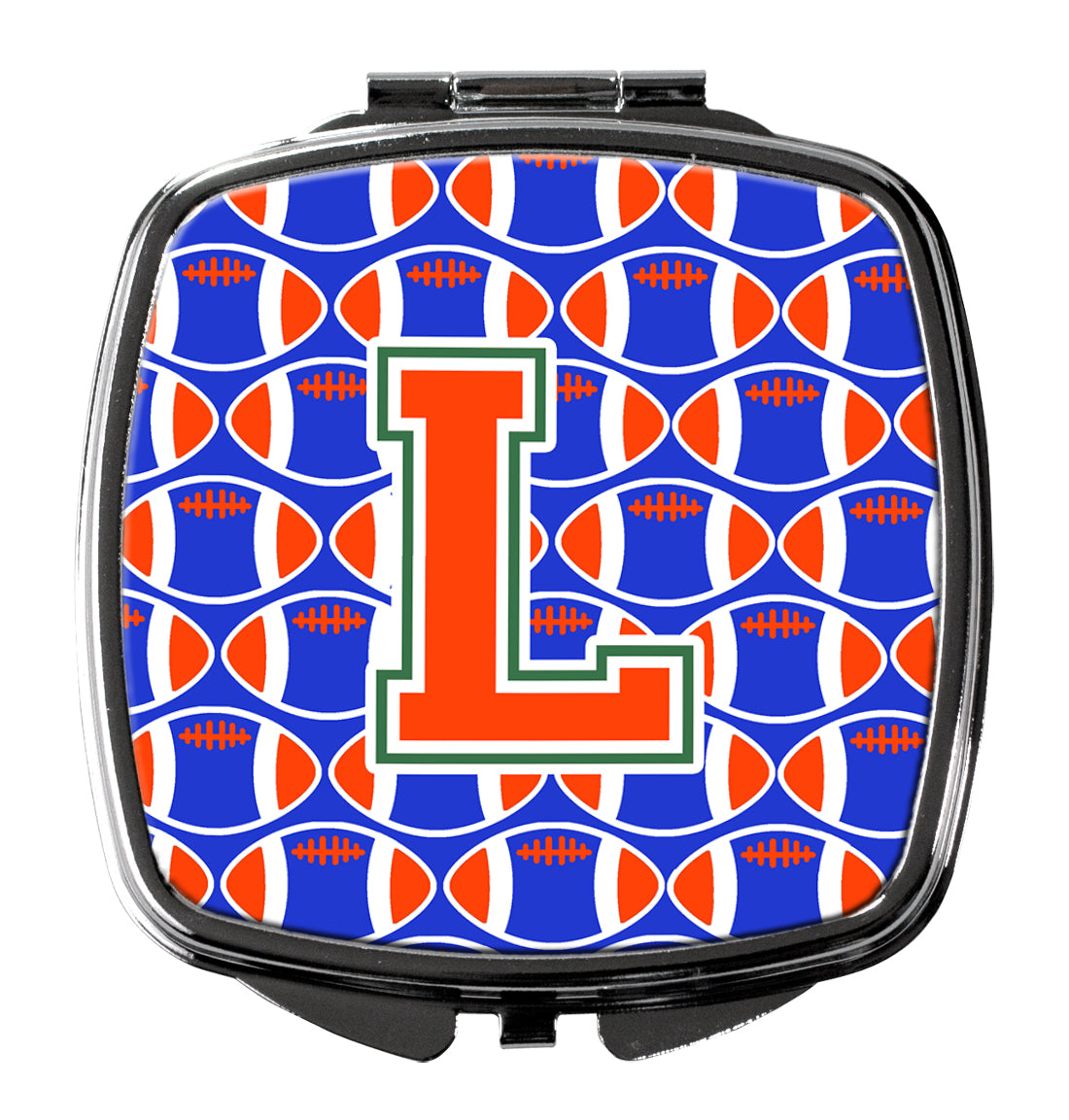 Letter L Football Green, Blue and Orange Compact Mirror CJ1083-LSCM  the-store.com.
