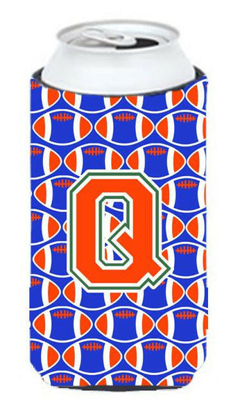 Letter Q Football Green, Blue and Orange Tall Boy Beverage Insulator Hugger CJ1083-QTBC by Caroline's Treasures