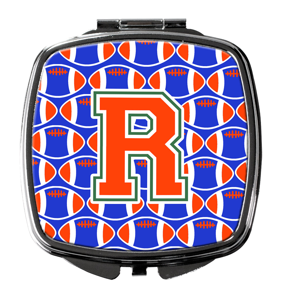 Letter R Football Green, Blue and Orange Compact Mirror CJ1083-RSCM  the-store.com.