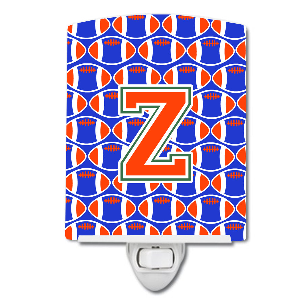 Letter Z Football Green, Blue and Orange Ceramic Night Light CJ1083-ZCNL - the-store.com