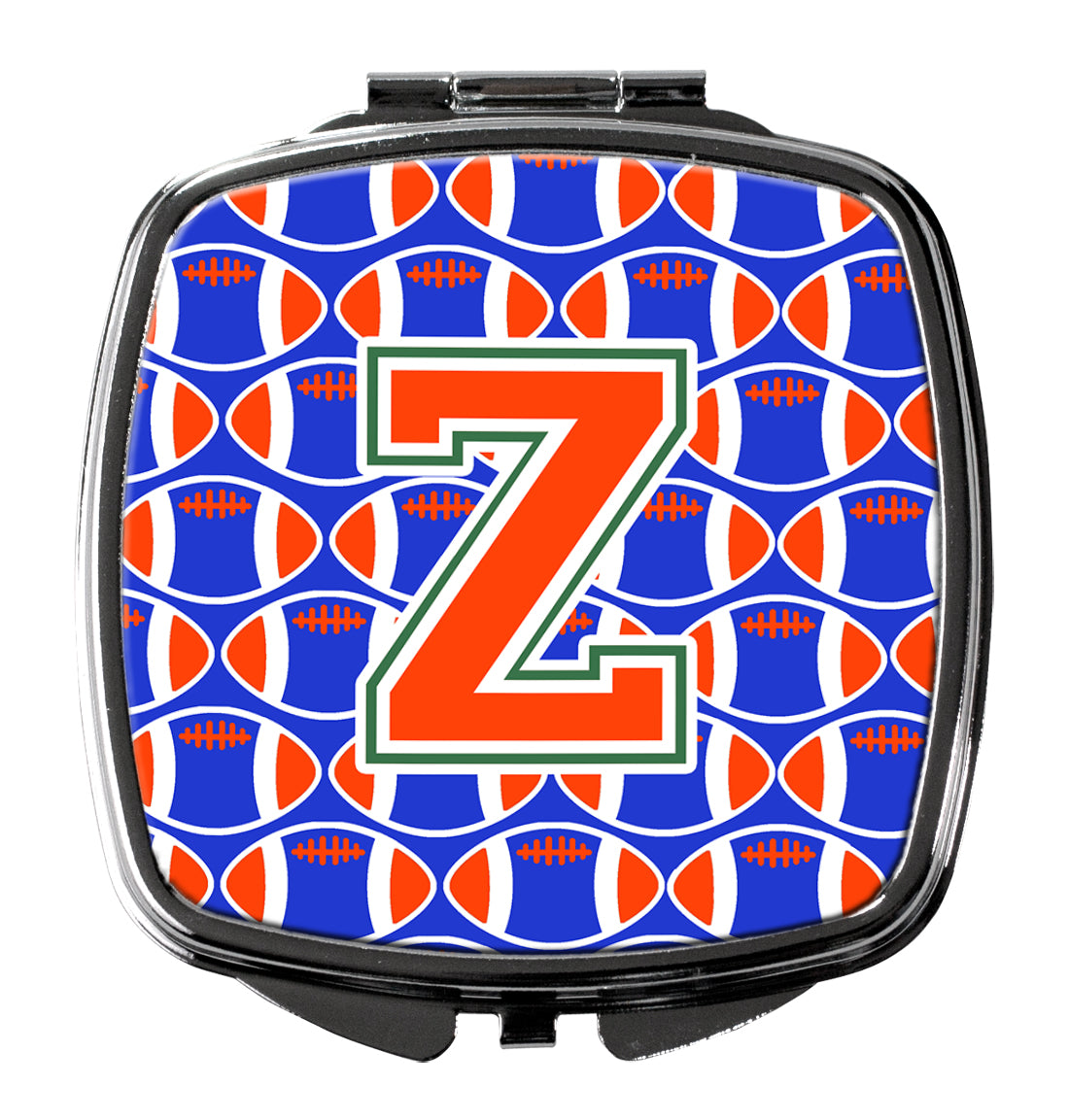 Letter Z Football Green, Blue and Orange Compact Mirror CJ1083-ZSCM