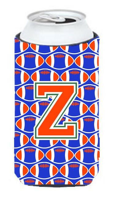 Letter Z Football Green, Blue and Orange Tall Boy Beverage Insulator Hugger CJ1083-ZTBC by Caroline&#39;s Treasures