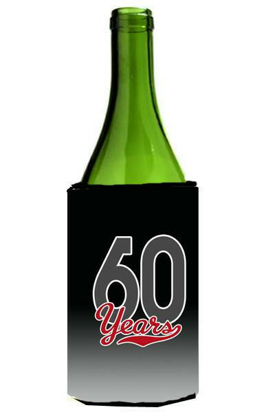 60 Years Wine Bottle Beverage Insulator Hugger CJ1088LITERK by Caroline&#39;s Treasures