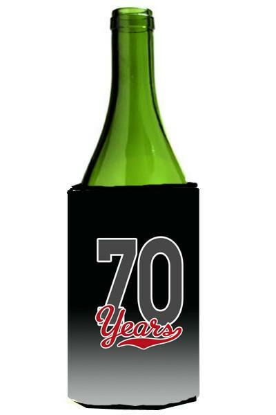 70 Years Wine Bottle Beverage Insulator Hugger CJ1089LITERK by Caroline&#39;s Treasures