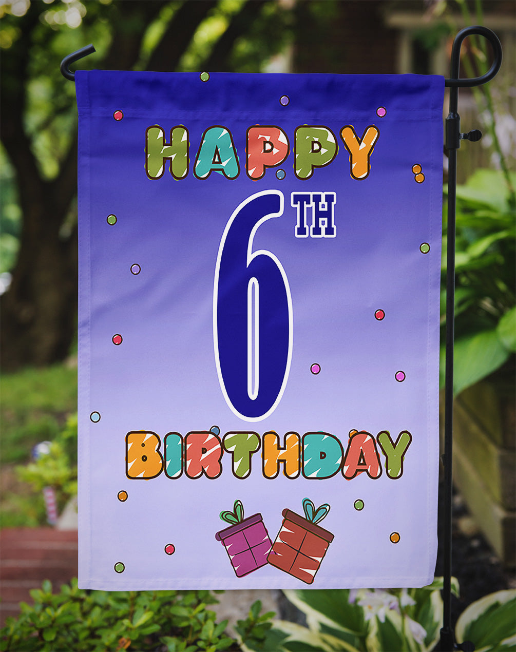 Happy 6th Birthday Flag Garden Size CJ1097GF