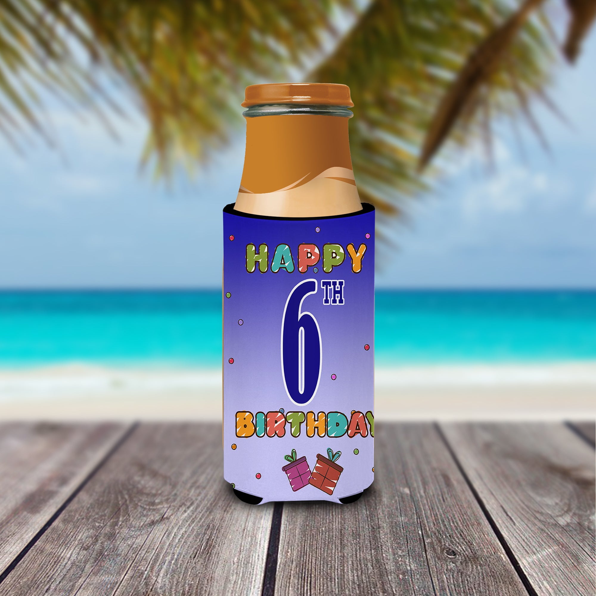 Happy 6th Birthday Ultra Beverage Insulators for slim cans CJ1097MUK