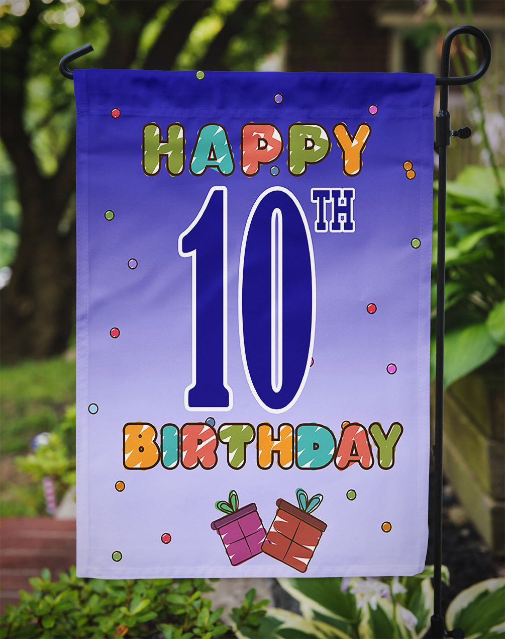 Happy 10th Birthday Flag Garden Size CJ1101GF