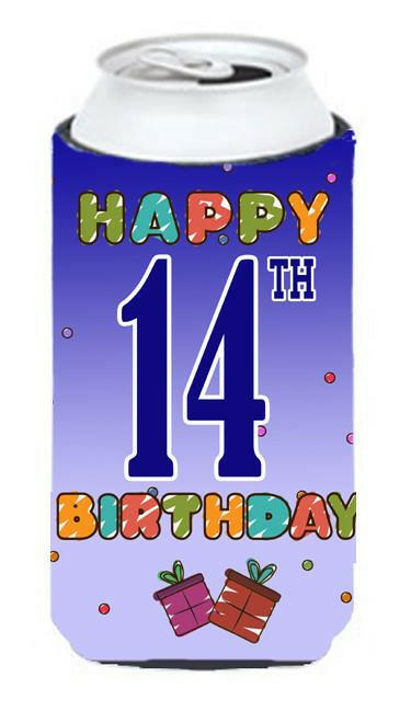 Happy 14th Birthday Tall Boy Beverage Insulator Hugger CJ1105TBC by Caroline&#39;s Treasures